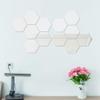 12PCS Mirror Wall Stickers Mirror Wall Decals DIY Removable 3D Geometric Mirror Art Setting Wall Decor for Bedroom Living Room Office Kitchen Home Decoration (Silver) view 1