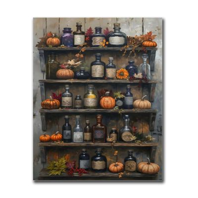 SENLYCH Poster Wall Art Print Witch Vintage Apothecary Print Wall Art Witch Kitchen Decor Kitchen and Dining Room Wall Decoration 8x12inch Wood Frame
