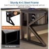 HomeLoft Basics Computer Desk with Shelves, Gameing Desk with Desktop Shelf, K+1 Type Table Legs, Stable, Computer Table for Games, Office Work, Writing, Reading, 120cm, Black Stone Texture view 3