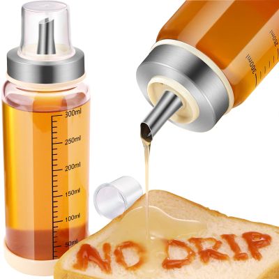 Matifaner Honey Dispenser No Drip, Maple Syrup Dispenser, Olecranon design, automatic refluxHoney Jar with Stand, Beautiful Bottle Pot, Perfect Honey Container(10 ozpack 2)