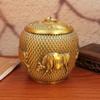 GUERNSEY Tea Organizers and Storage Chinese Brass Tea Can Five Cows Picture Storage Tea Box Living Room Storage Can Home Craft Ornaments Kitchen Tea Canisters (Size : Medium) view 4