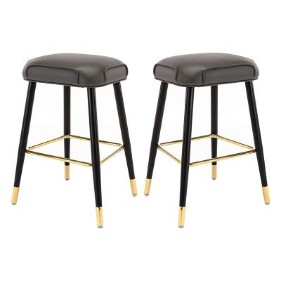 SJIOUEOT Set of 2- Bar Chairs, PU Leather Bar StoolCounter Height Bar Chairsfor Kitchen Island Stools Coffee Shop, Nail Shop Barstools (Color : C, Size : 75cm)