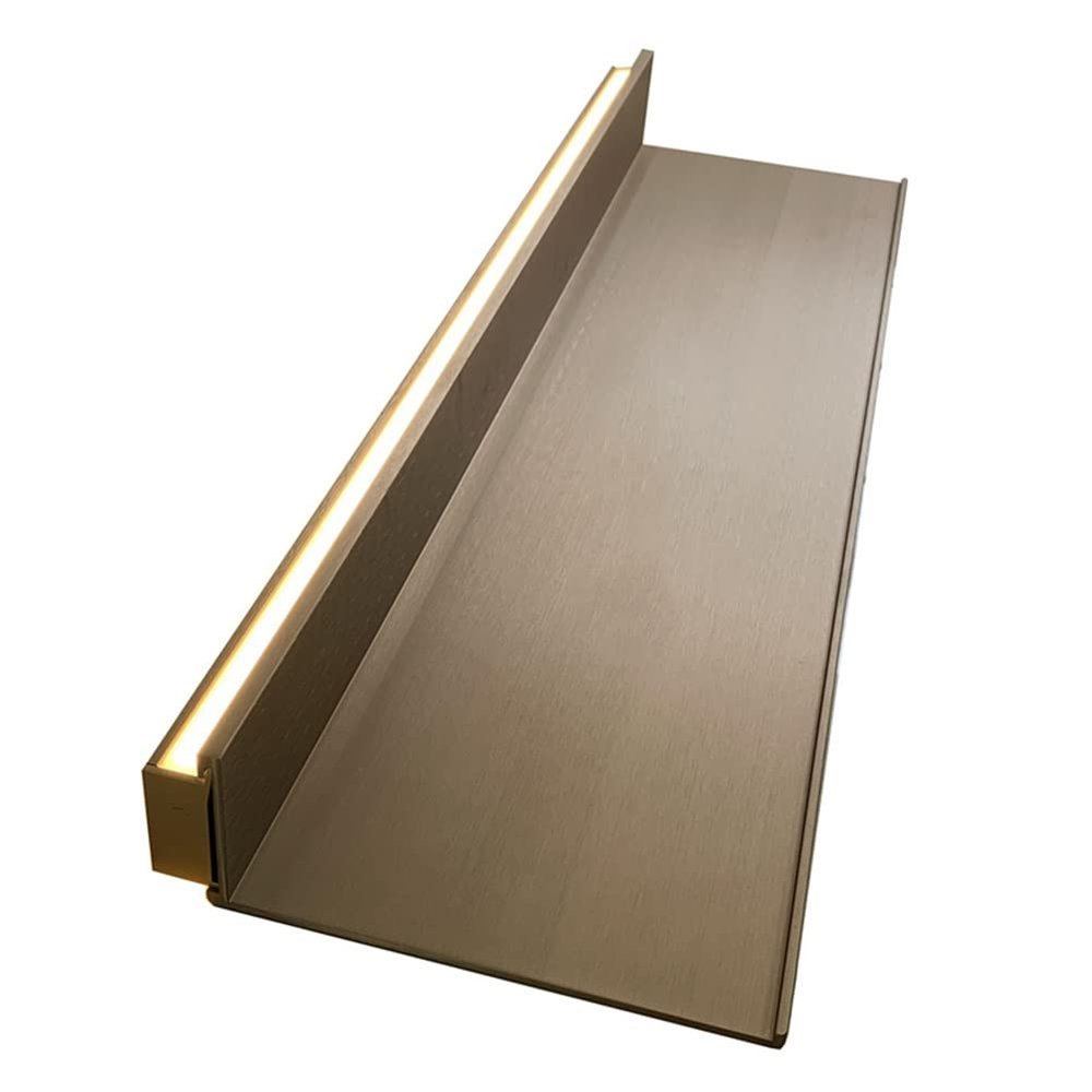 Aluminum Alloy Double-Sided Light-Emitting Shelves, Wall Hanging Creative Bookshelf Floating Wall Mounted Display Shelves Built-in Illuminated LED Light and Transformer Easy to Install