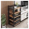 Stereo Stands for Living Room/ Small Spaces/ Bedroom On Wheels, Speakers/ DVD Player/ Woofer Media Storage Cabinet Rack 3 4 5 Tier, Heavy Duty Rolling Entertainment Stereo Components Racks ( Color : B view 1