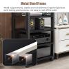Stereo Stands for Living Room/ Small Spaces/ Bedroom On Wheels, Speakers/ DVD Player/ Woofer Media Storage Cabinet Rack 3 4 5 Tier, Heavy Duty Rolling Entertainment Stereo Components Racks ( Color : B view 2
