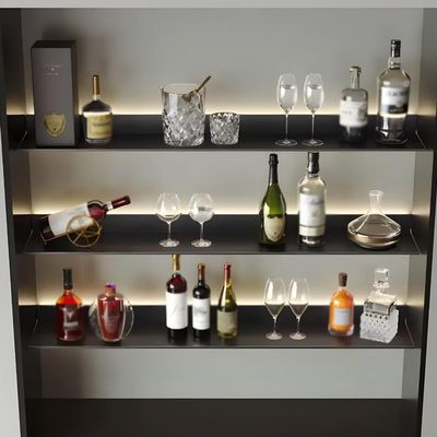 1pcs Floating Display Shelf with Built-in Illuminated LED Light and Transformer, Aluminium Alloy Wall Mounted Light-Emitting Bookshelf, Versatile Display Shelf (Color : Black, Size : 120x23x7.5cm)