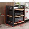 Stereo Stands for Living Room/ Small Spaces/ Bedroom On Wheels, Speakers/ DVD Player/ Woofer Media Storage Cabinet Rack 3 4 5 Tier, Heavy Duty Rolling Entertainment Stereo Components Racks ( Color : B view 2