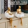 AOPPLSOT Modern Abstract Art Sculptures Deco, Reader Deco Figures Statue, Decoration Living Room, Bookshelf, Deco Bookshelf, Girl Reader Sculpture,Girl b view 2