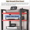 Audio Video Media Stand Cabinet with Height Adjustable Shelf & Wheels, Living Room 5 6 7 8 Tier Entertainment Stereo Components Rack For Small Space ( Color : Black-#2 , Size : 7 tier-50cm wide ) view 4