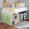 Bed Skirt-Extra Long Extended Dorm Room Bed Skirt |100% Egyptian Cotton, 600-Thread Count| 32-Inch Drop| Extra Long Dorm Room Bed Skirt - [Sage Solid, Full XL/32 Drop] view 2