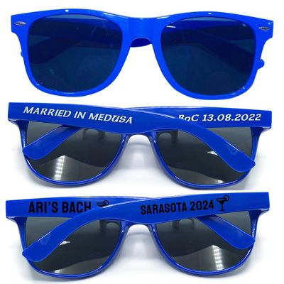 450PC Custom Sunglasses Personalized Bulk Party Favors Wedding Guests Logo Music Show Birthday Bachelorette Bridesmaid Gifts Garden 2024 Prom Customizable Glasses (Dark Blue)
