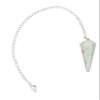 Blessfull Healing Reiki Gemstone Ruby Fuchsite Stone Cone Dowsing Pendulum with Long Chain Design #1 view 1