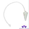 Blessfull Healing Reiki Gemstone Ruby Fuchsite Stone Cone Dowsing Pendulum with Long Chain Design #1 view 2