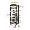 8-Tier Movable Media Stand Audio/Video Rack CD Player Stand Stereo Component Cabinet Multi-Function Open Storage Rack with Height Adjustable Wooden Shelf for Home/Office/Theater ( Size : 60x40x161cm ) view 2