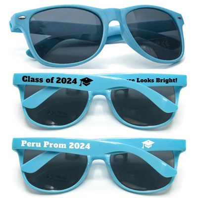 250PC Custom Sunglasses Personalized Bulk Party Favors Wedding Guests Logo Music Show Birthday Bachelorette Bridesmaid Gifts Garden 2024 Prom Customizable Glasses (Aqua)