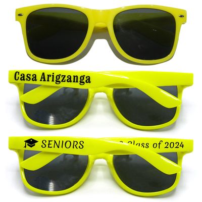 120PC Custom Sunglasses Personalized Bulk Party Favors Wedding Guests Logo Music Show Birthday Bachelorette Bridesmaid Gifts Garden 2024 Prom Customizable Glasses (Lemon)