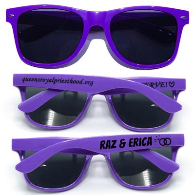 170PC Custom Sunglasses Personalized Bulk Party Favors Wedding Guests Logo Music Show Birthday Bachelorette Bridesmaid Gifts Garden 2024 Prom Customizable Glasses (Purple)