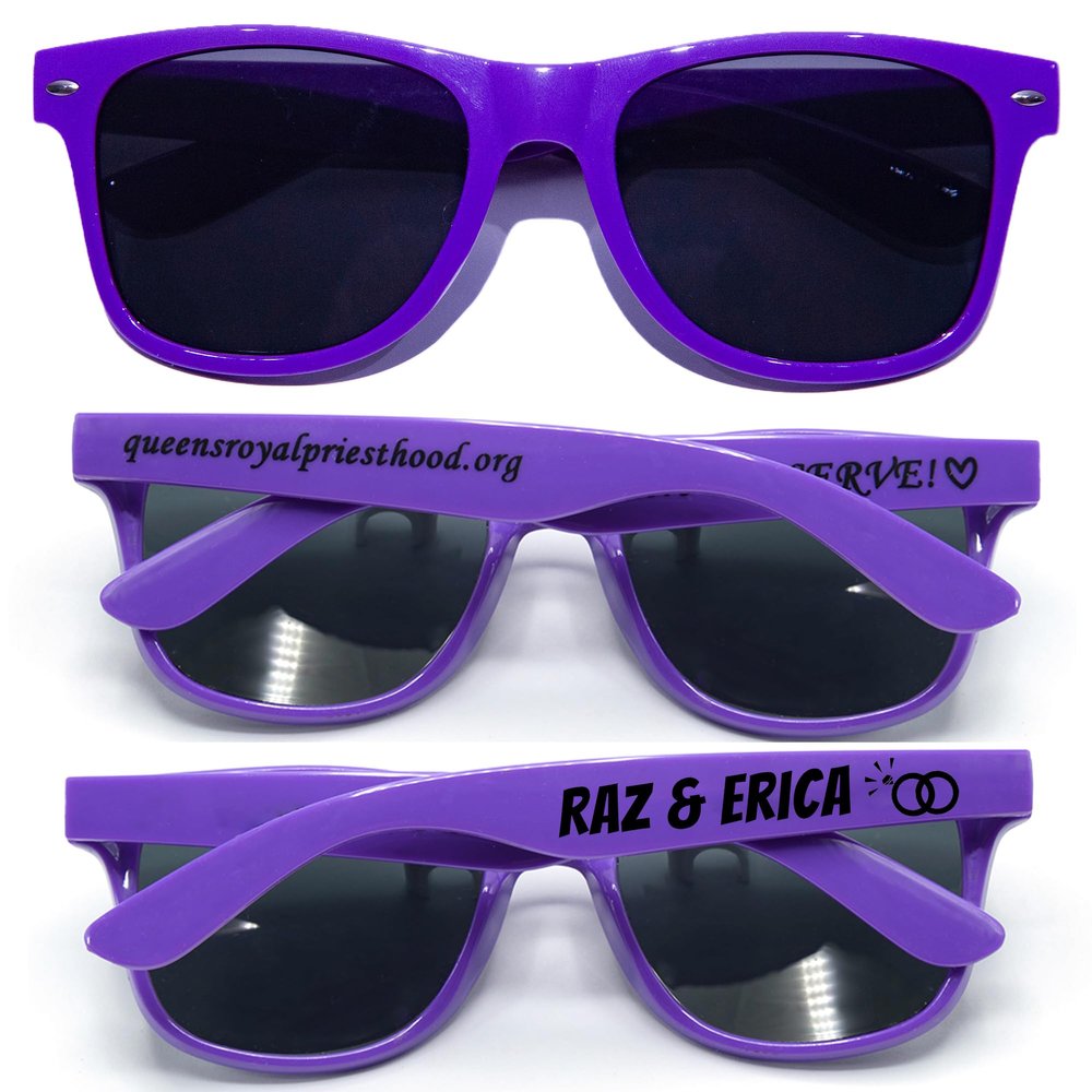 170PC Custom Sunglasses Personalized Bulk Party Favors Wedding Guests Logo Music Show Birthday Bachelorette Bridesmaid Gifts Garden 2024 Prom Customizable Glasses (Purple)