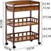 HAOKAZLBR Bar Serving Cart for Hotel Luxury Restaurant, 3-Tiered Home Kitchen Cart Lockable Caster Liquor Cart Rolling Bar Cart with Drawer for KitchenNature/Brown31 X 12 X 21 Inch (Color : Brown) view 2