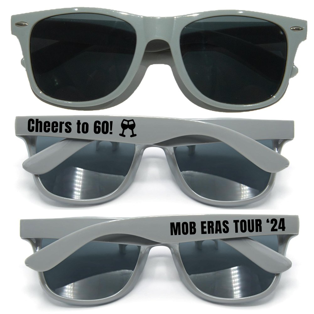 500PC Custom Sunglasses Personalized Bulk Party Favors Wedding Guests Logo Music Show Birthday Bachelorette Bridesmaid Gifts Garden 2024 Prom Customizable Glasses (Grey)