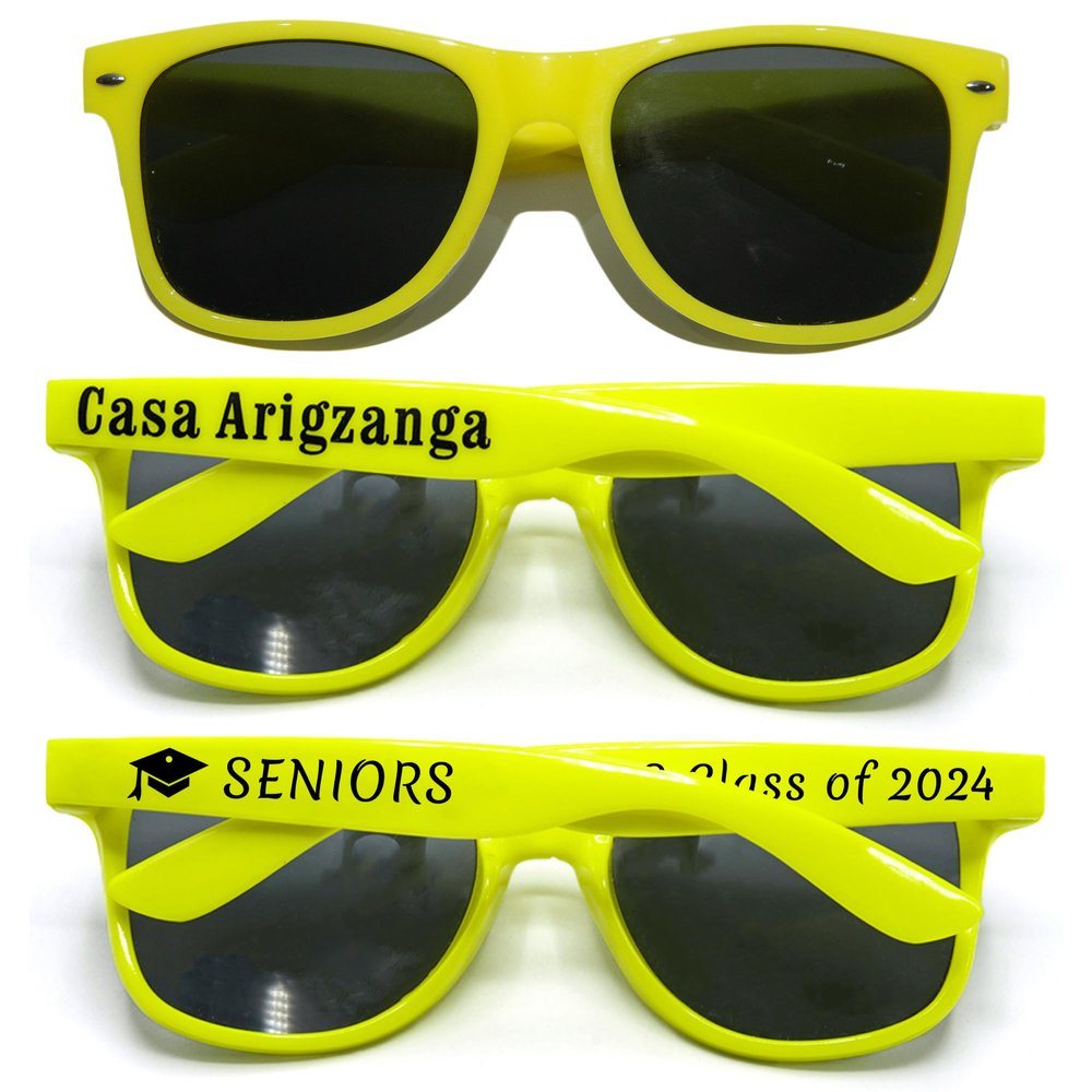 140PC Custom Sunglasses Personalized Bulk Party Favors Wedding Guests Logo Music Show Birthday Bachelorette Bridesmaid Gifts Garden 2024 Prom Customizable Glasses (Lemon)