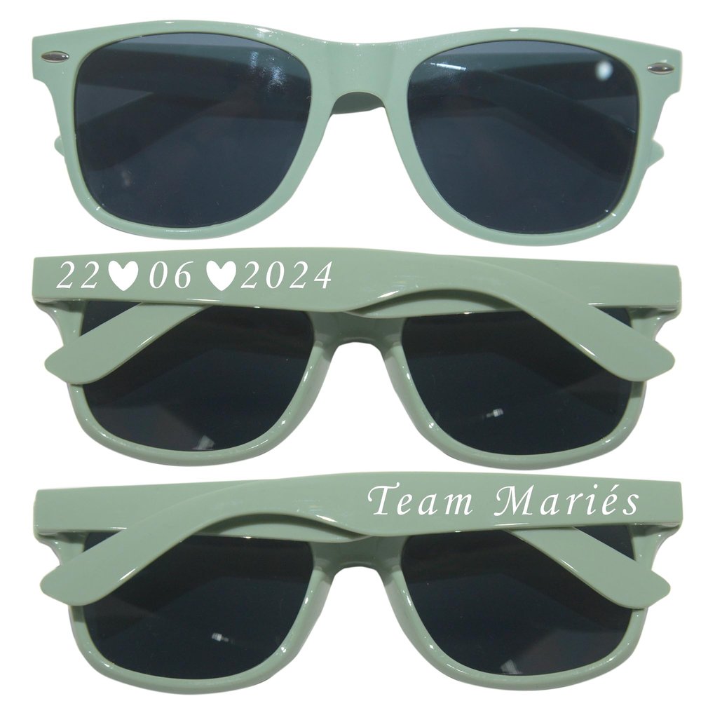 170PC Custom Sunglasses Personalized Bulk Party Favors Wedding Guests Logo Music Show Birthday Bachelorette Bridesmaid Gifts Garden 2024 Prom Customizable Glasses (Sage Green)