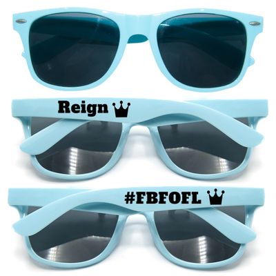 700PC Custom Sunglasses Personalized Bulk Party Favors Wedding Guests Logo Music Show Birthday Bachelorette Bridesmaid Gifts Garden 2024 Prom Customizable Glasses (Cyan)