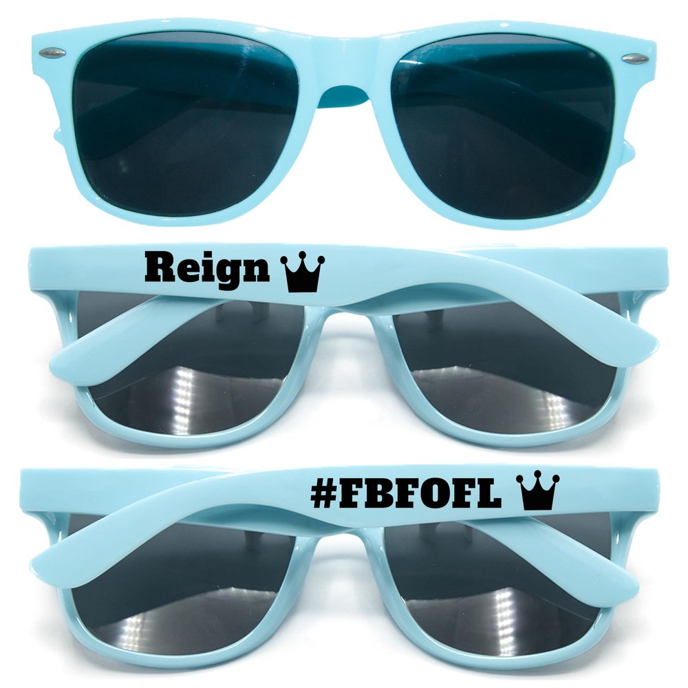 700PC Custom Sunglasses Personalized Bulk Party Favors Wedding Guests Logo Music Show Birthday Bachelorette Bridesmaid Gifts Garden 2024 Prom Customizable Glasses (Cyan)