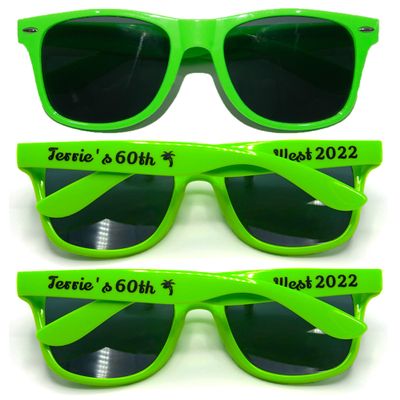 170PC Custom Sunglasses Personalized Bulk Party Favors Wedding Guests Logo Music Show Birthday Bachelorette Bridesmaid Gifts Garden 2024 Prom Customizable Glasses (Green)