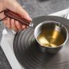 Butter Warmer Pot with Wooden Handle, 300ML Mini Milk Warmer Pot, 304 Stainless Steel Small Oil Heating Cookware Soup Wamer Pan view 4