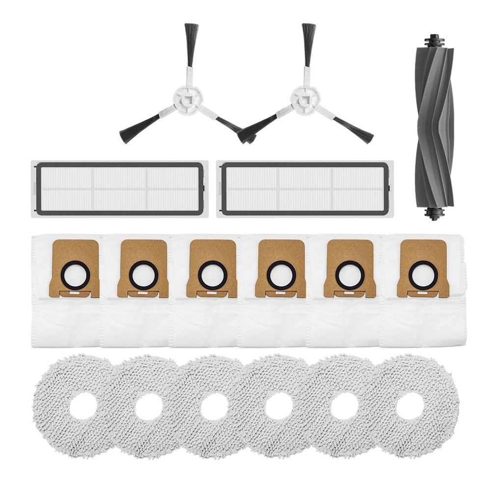 JUCFRDNJ Compatible for Dreame Bot L10s Pro L10s Ultra Robot Vacuum Cleaner Spare Parts Set Main Brush Side Brush Filter Mop Dust Bag.