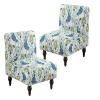 CACXKEP Armless Accent Slipper Chair Cover Slipcover Stretch Spandex Printed Removable Non-Slip Cover for Accent Chair Without Arms Printed Accent Chair Cover,D,2 view 1