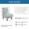 CACXKEP Armless Accent Slipper Chair Cover Slipcover Stretch Spandex Printed Removable Non-Slip Cover for Accent Chair Without Arms Printed Accent Chair Cover,D,2 view 2