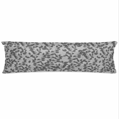 T&H XHome Satin Pillowcase for Hair and Skin, Body Pillow Cases Farmhouse Botanical Gray Leaves Pattern Super Soft Bed Pillow Pillowcases Wrinkle Resistant with Hidden Zipper 20"x54"