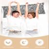 T&H XHome Satin Pillowcase for Hair and Skin, Body Pillow Cases Farmhouse Botanical Gray Leaves Pattern Super Soft Bed Pillow Pillowcases Wrinkle Resistant with Hidden Zipper 20"x54" view 3