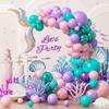 138Pcs Mermaid Balloon Arch, Pink Purple Blue Mermaid Birthday Party Decorations with Shell Tail Balloons for Birthday Under the Sea Party Baby Shower Decorations view 1
