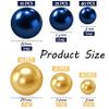 150Pcs Navy Blue&Gold Polished No Hole Faux Pearl Beads for Vase Filling Decorations, Plastic Pearls Vase Fillers, Table Scatters, Wedding Centerpiece, Home Decor, 8/14/20 mm view 2