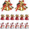 4/1Pcs Christmas Bell Pendants Glitter Golden Bow Xmas Tree Hanging Ornaments Kids Gift for Home Xmas New Year Party Decoration (Size : Red-A(4Pcs)) view 1