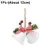 CCERQWZ 4/1Pcs Christmas Bell Pendants Glitter Golden Bow Xmas Tree Hanging Ornaments Kids Gift for Home Xmas New Year Party Decoration (Size : White-C(1Pc)) view 2