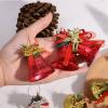CCERQWZ 4/1Pcs Christmas Bell Pendants Glitter Golden Bow Xmas Tree Hanging Ornaments Kids Gift for Home Xmas New Year Party Decoration (Size : White-C(1Pc)) view 3