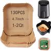 Small Air Fryer Liners Disposable Compatible with COSORI 2.1 Qt Air Fryer, 130 PCS Mini Air Fryer Liners Parchment Paper Baking Sheet for COSORI 2.1 Qt Accessories view 1