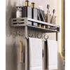 ANNBKA Shower Shelf Racks Bathroom Storage Rack, No Drilling Bathroom Organizers, Wall Mounted Wall Storage Rack Shower Caddy (Size : 50CM with Rod) view 1