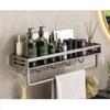 ANNBKA Shower Shelf Racks Bathroom Storage Rack, No Drilling Bathroom Organizers, Wall Mounted Wall Storage Rack Shower Caddy (Size : 50CM with Rod) view 4