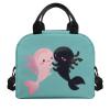 ZOUTAIRONG Axolotl Friend Lunch Bag Portable Lunch Box with Shoulder Strap Sea Dog Paraphernalia Lunch Container Reusable Thermal Insulation Meal Tote with Pocket Small Itemsfor Kids 5-7/8-9 Years Old view 2