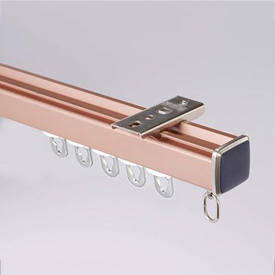TZUFA Curtain Rail 1-6m Ceiling Curtain Track, Aluminium Room Divider Curtain Rods, Curtain Poles Ceiling Or Wall Mount, with Silent Rollers (Color : Pink-B, Size : 3m(2 * 1.5m))
