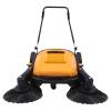 AOOCHU Outdoor Hand Push Sweeper, 41'' Walk-Behind Sweeper Street Pavement Sweeping Broom Floor Road Brush Cleaner with Adjustable Handle for Hotels, Roads, Driveways, 55L view 1