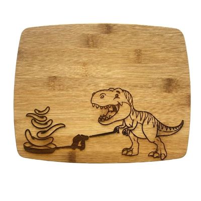 11"x14" Dinosaur Cooking Pancakes Bamboo Cutting Board