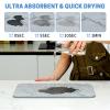 2PCS Quick Dry Stone Drying Mat for Kitchen Counter Stone Dish Drying Mats Water-Absorbent Diatomaceous for Cups Dishes Bottles Multiple Usage L16" x W12" Light Gray-Marble view 2
