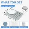 2PCS Quick Dry Stone Drying Mat for Kitchen Counter Stone Dish Drying Mats Water-Absorbent Diatomaceous for Cups Dishes Bottles Multiple Usage L16" x W12" Light Gray-Marble view 3