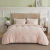 BISELINA French Linen Duvet Cover Set 2pcs with Hidden Zipper Closure Natural Flax Cotton Blend Solid Color Soft Breathable Luxury Farmhouse Bedding - Twin Size, Pale Pink view 1